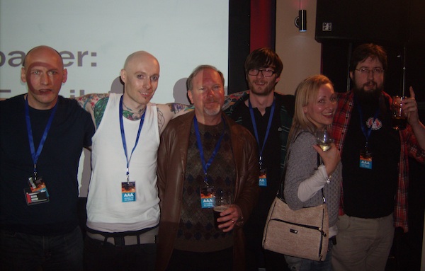 David Moody, Wayne Simmons, Kevin J Anderson, Rob from SFX, Sarah Pinborough and Al Ewing at the SFX Weekender 2011